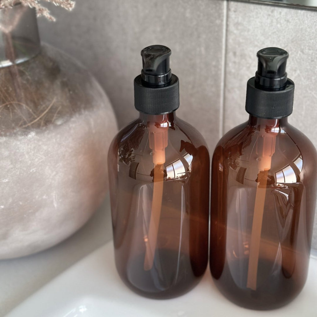 Amber Pump Bottle Set - BHM Home