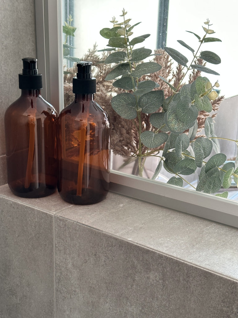 Amber Pump Bottle Set - BHM Home