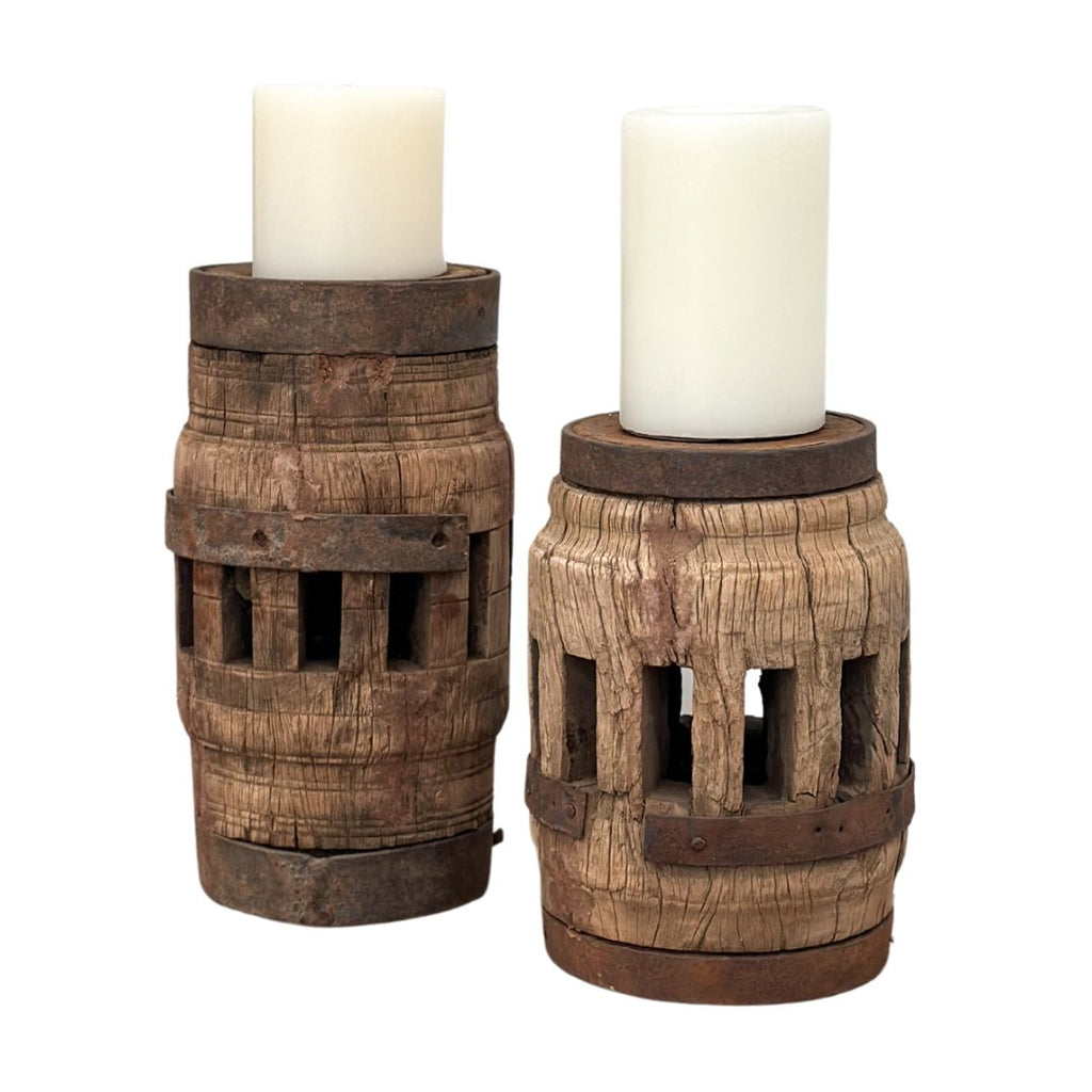 Antique Barrel Candle Holder - BHM HomeCandle