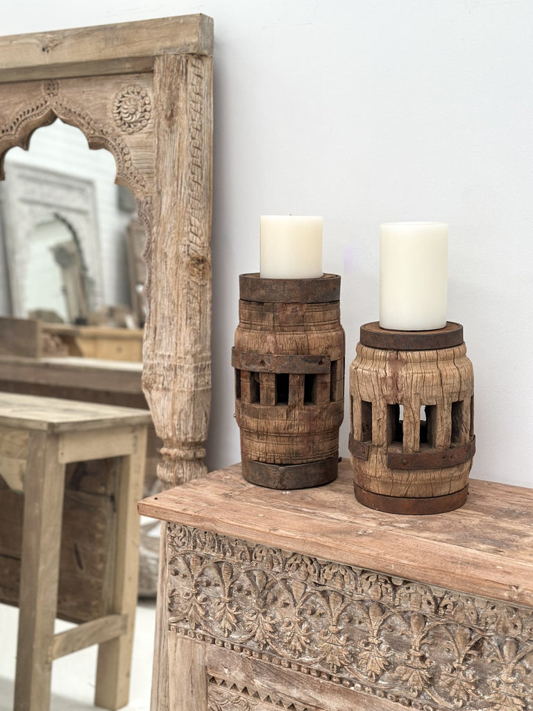 Antique Barrel Candle Holder - BHM HomeCandle