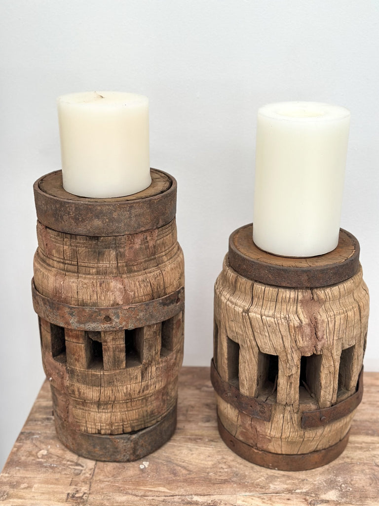 Antique Barrel Candle Holder - BHM HomeCandle