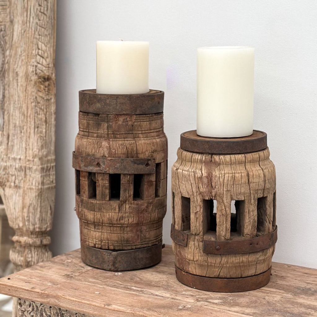 Antique Barrel Candle Holder - BHM HomeCandle