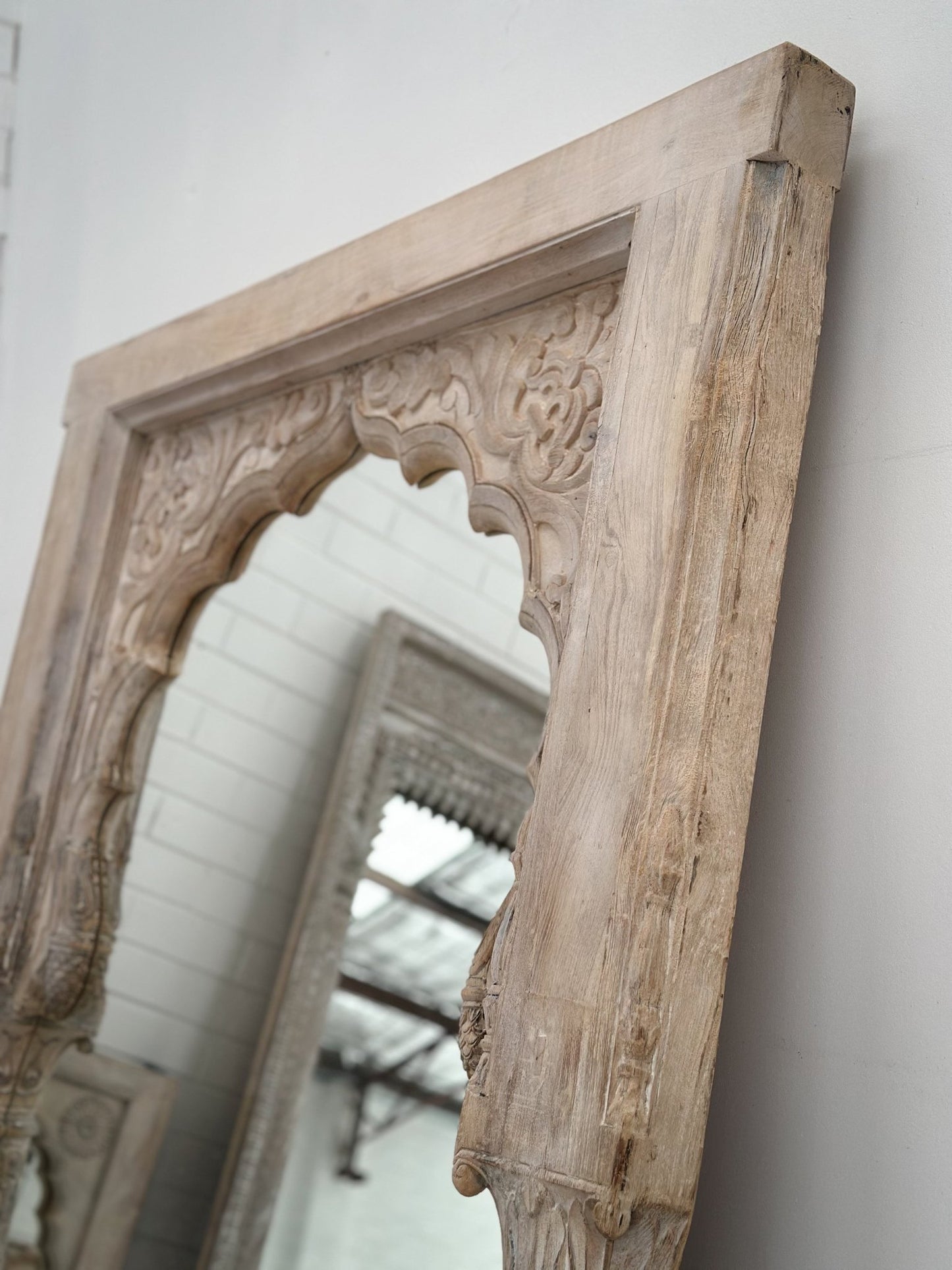 Antique Bleach Arch Mirror - BHM Home