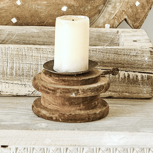 Antique Candle Holder Natural - BHM HomeCandles