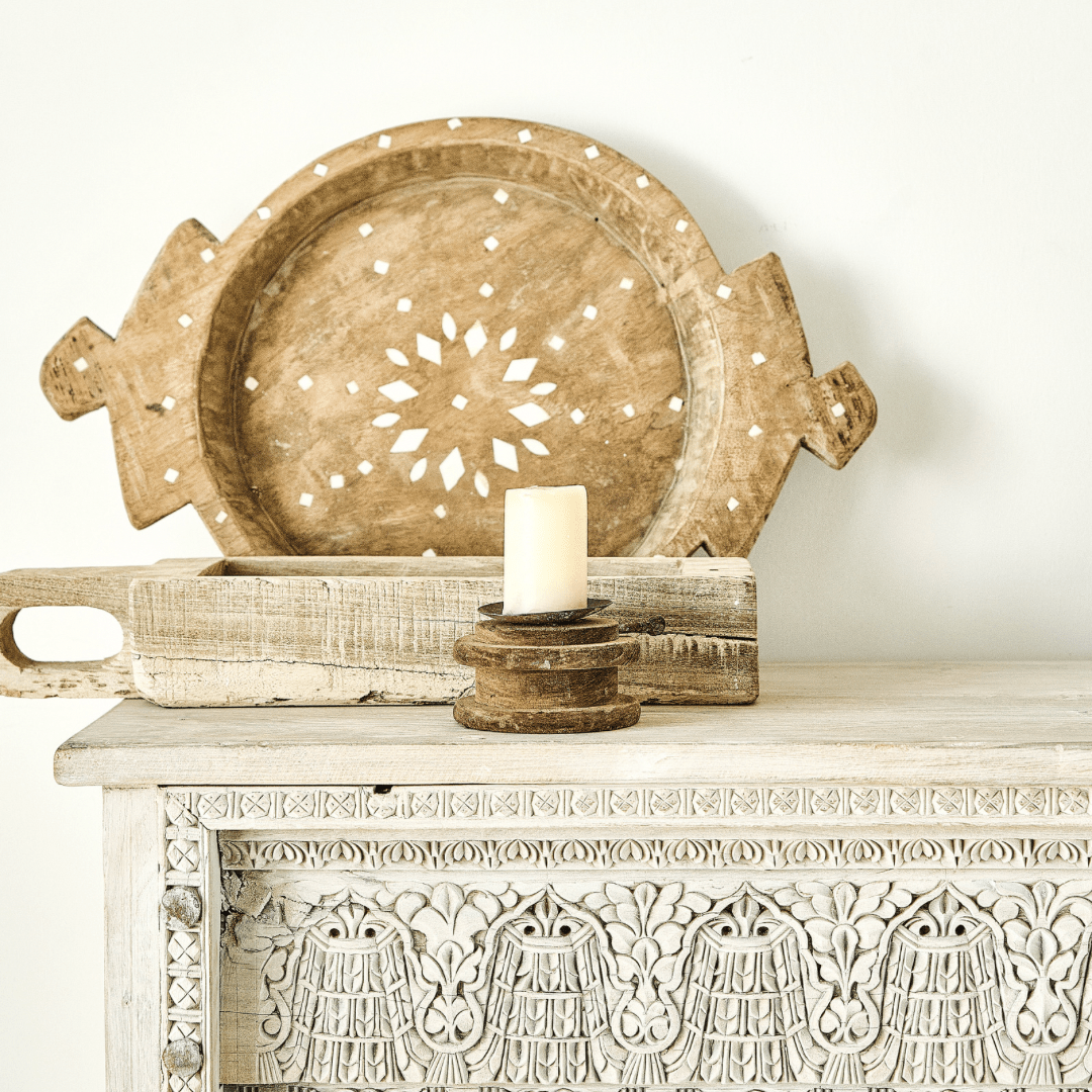 Antique Candle Holder Natural - BHM HomeCandles