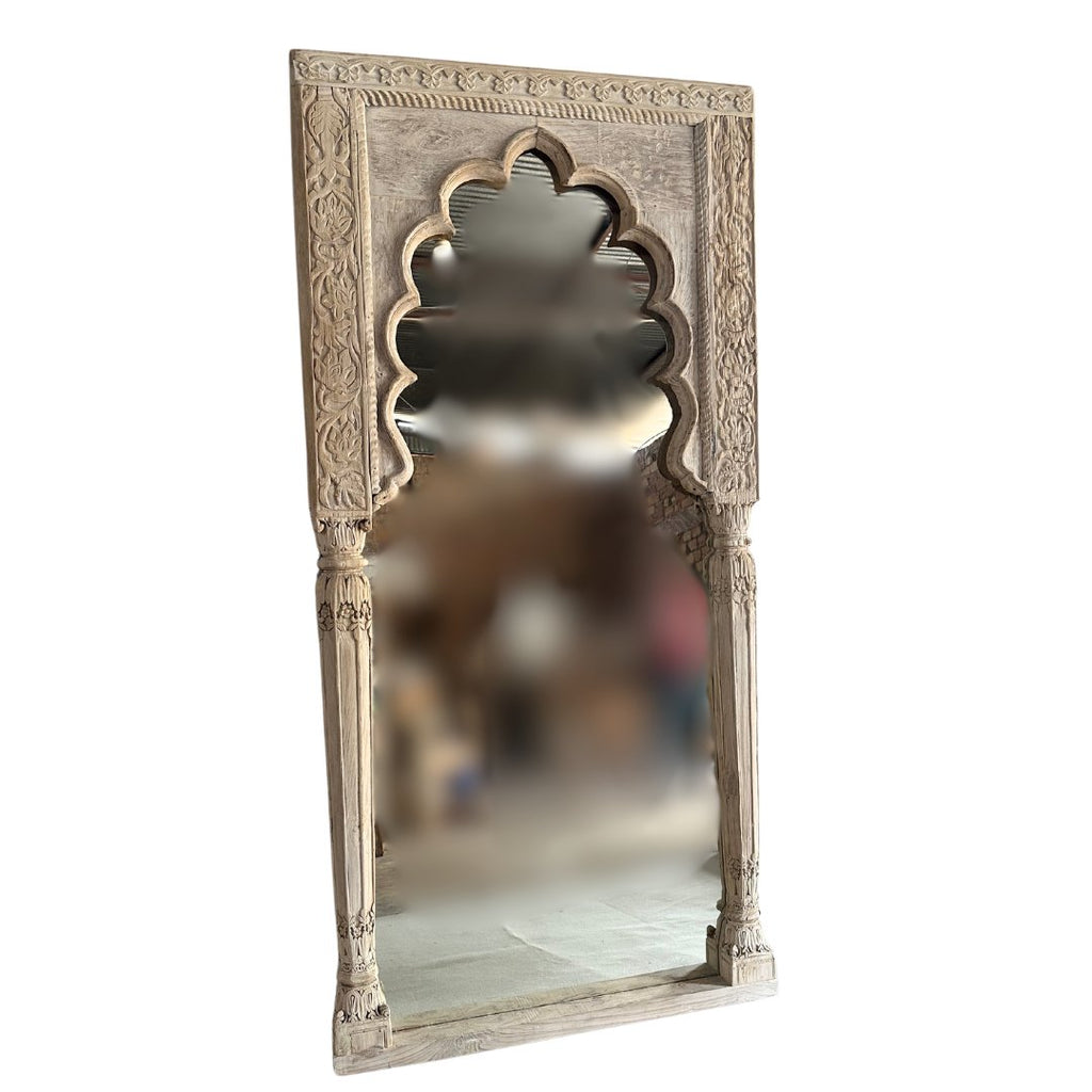 Antique Whitewash Arch Mirror - BHM Home