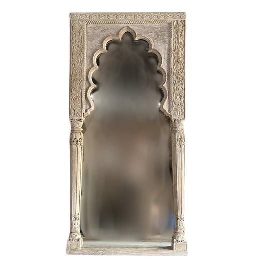 Antique Whitewash Arch Mirror - BHM Home