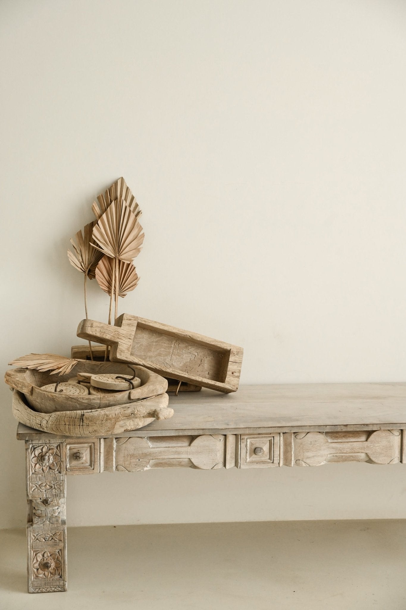 Bleach Carved Panel Bench - BHM HomeBench and Stools