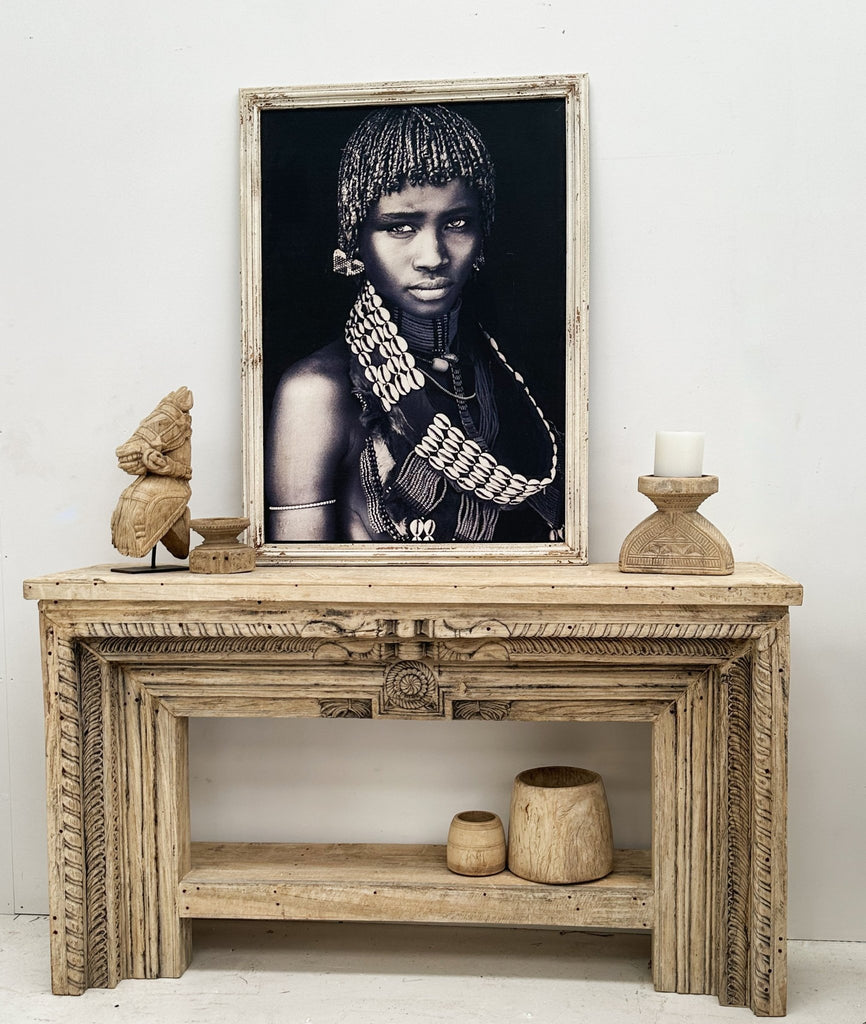 Carved Bleach Console - BHM Home