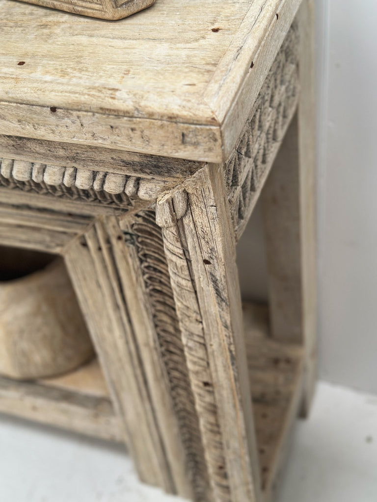 Carved Bleach Console - BHM Home