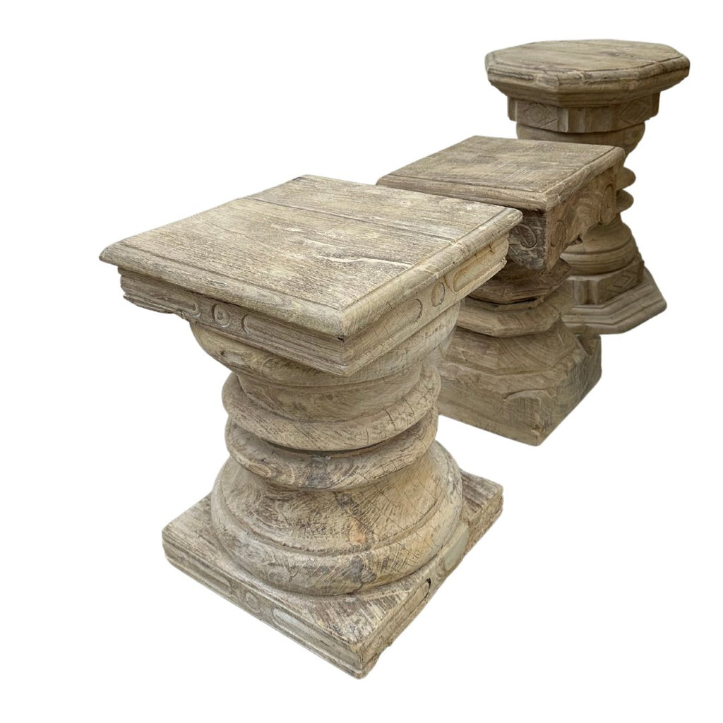 Carved Side Table Style 2 - BHM HomeBench and Stools