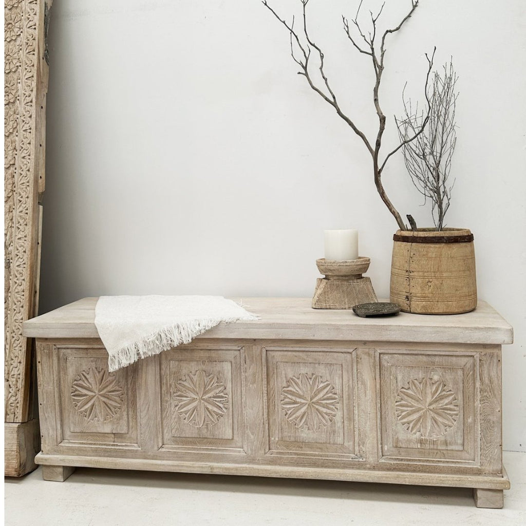 Carved Wooden Chest - BHM Home