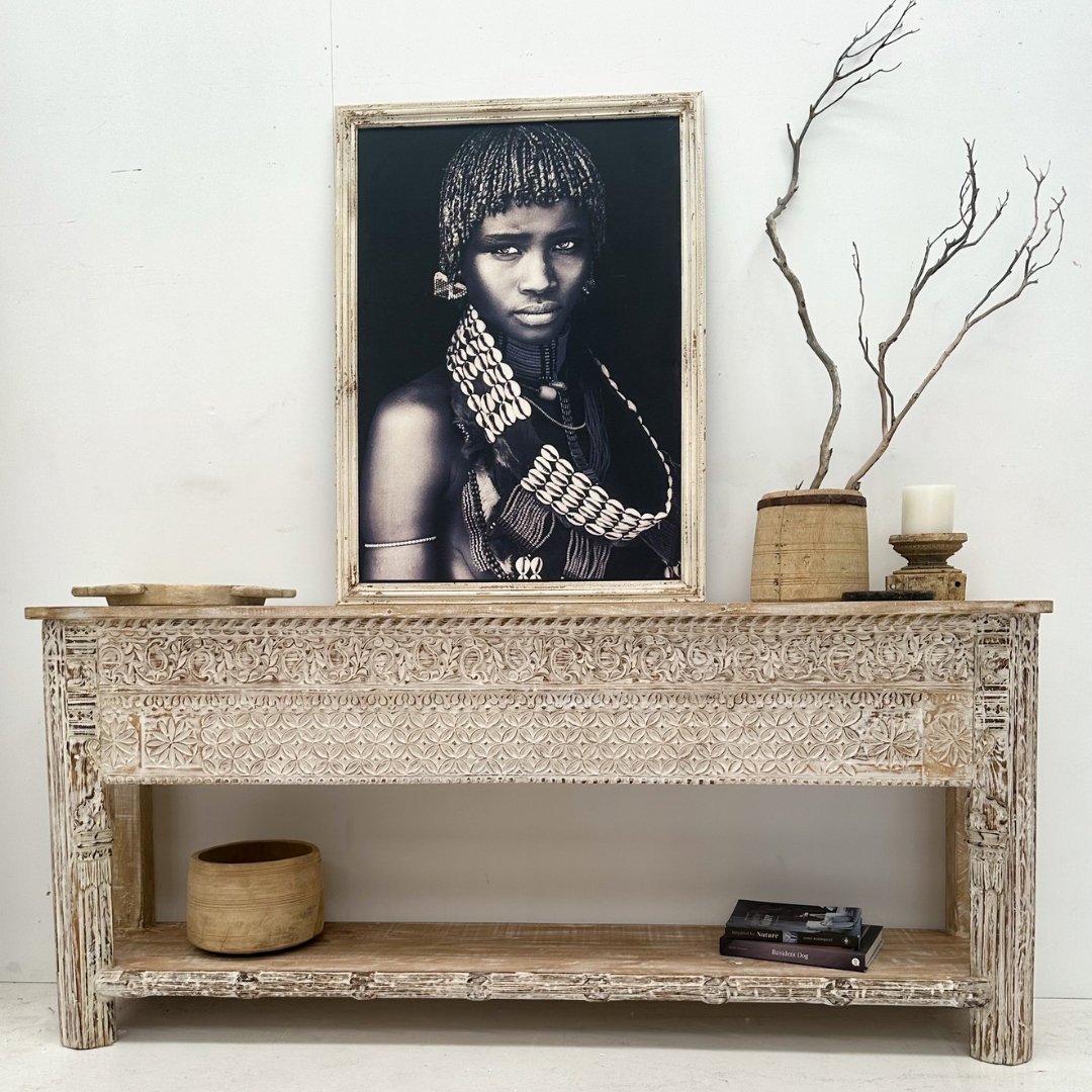 Carved Wooden Console - BHM Home