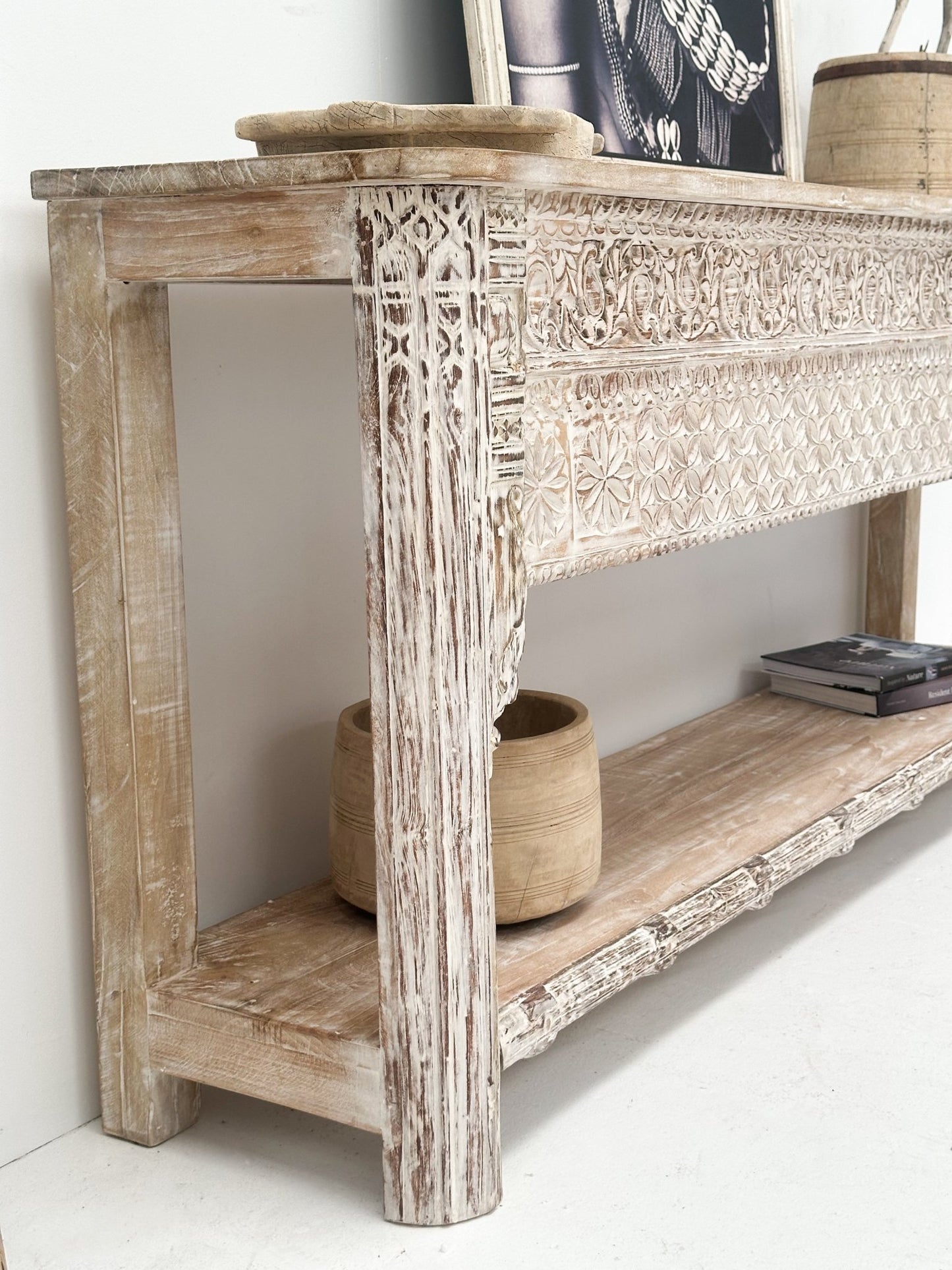 Carved Wooden Console - BHM Home