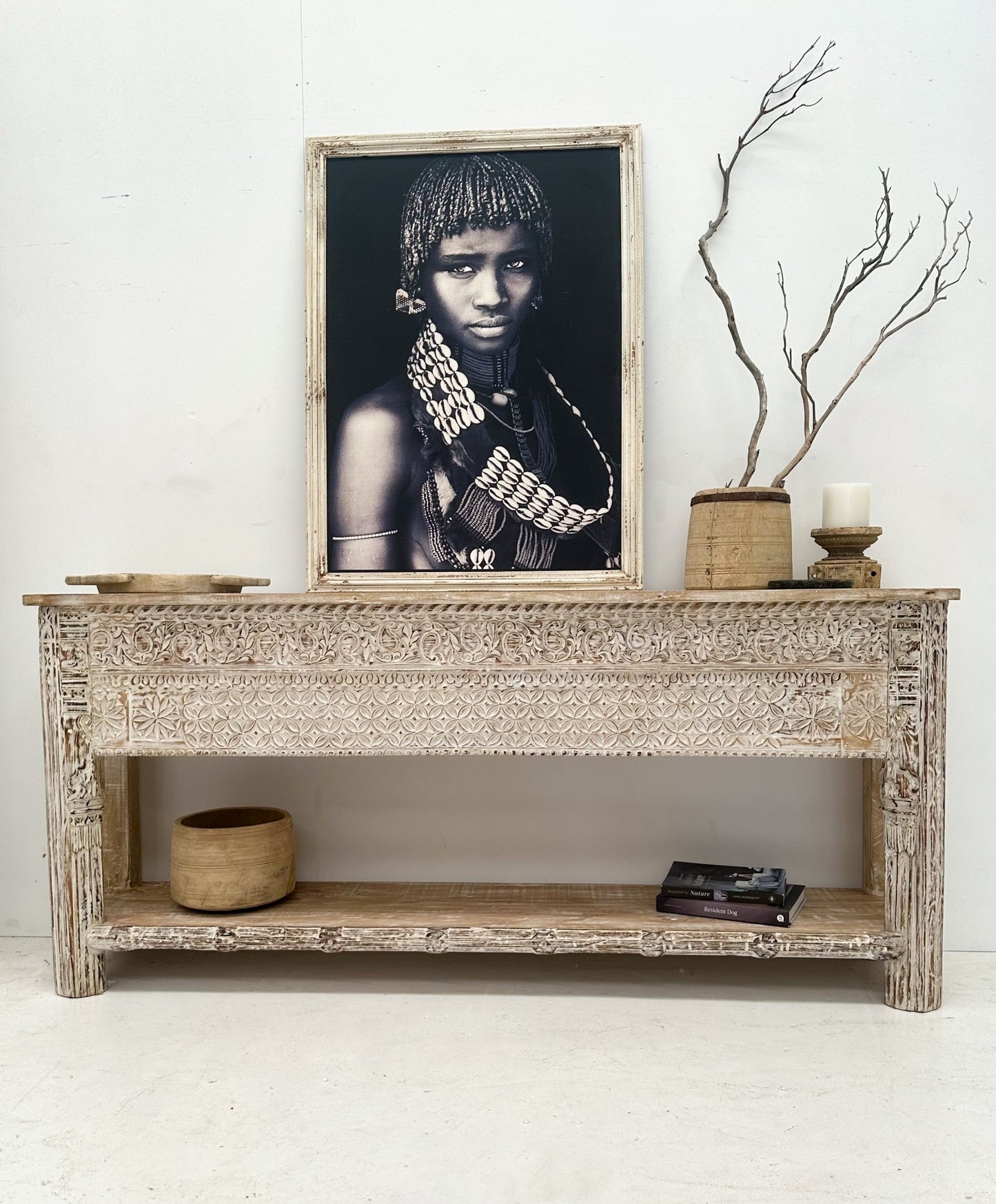 Carved Wooden Console - BHM Home