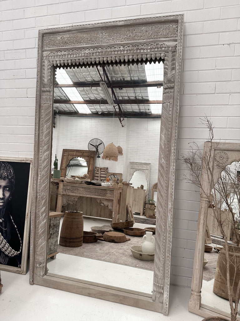 Handcarved Oversized Mirror - BHM Home