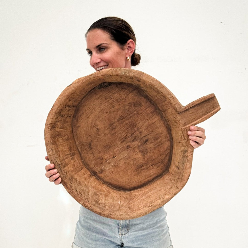 Oversized Antique Bowl With Handle - BHM HomeBowls and Trays