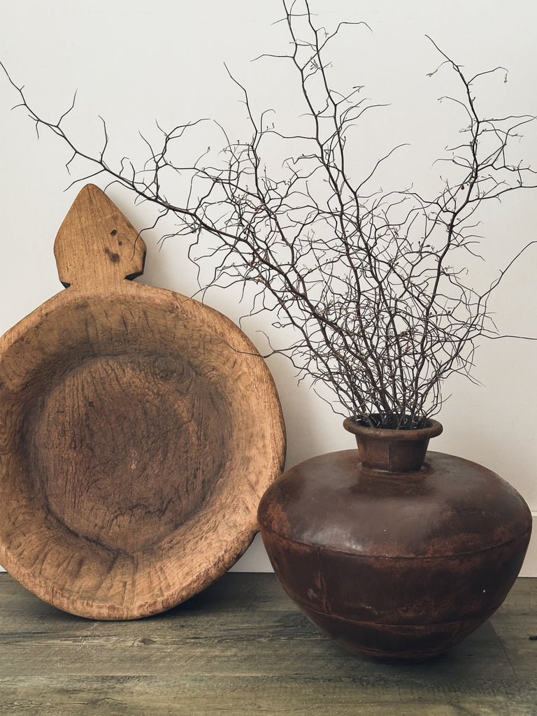 Oversized Antique Bowl With Handle - BHM HomeBowls and Trays