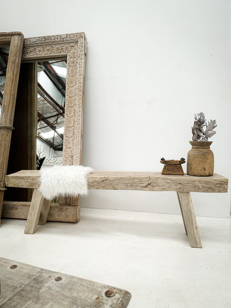 Rustic Bleach Bench - BHM HomeBench and Stools