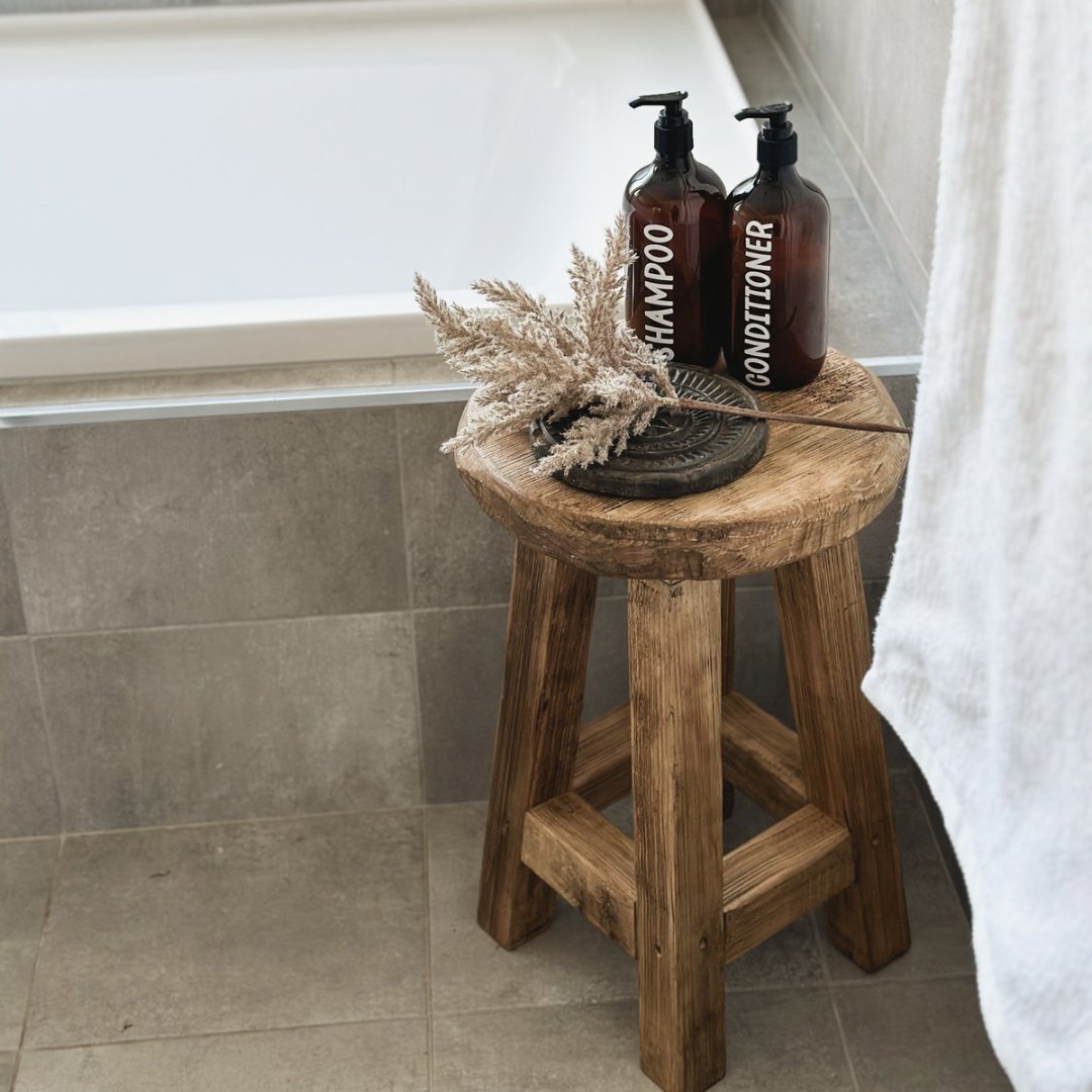 Rustic Round Stool - Low - BHM HomeBench and Stools