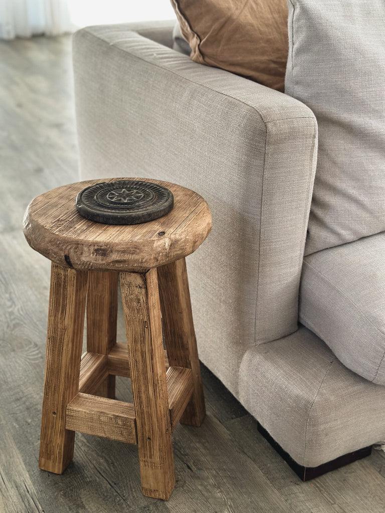 Rustic Round Stool - Low - BHM HomeBench and Stools