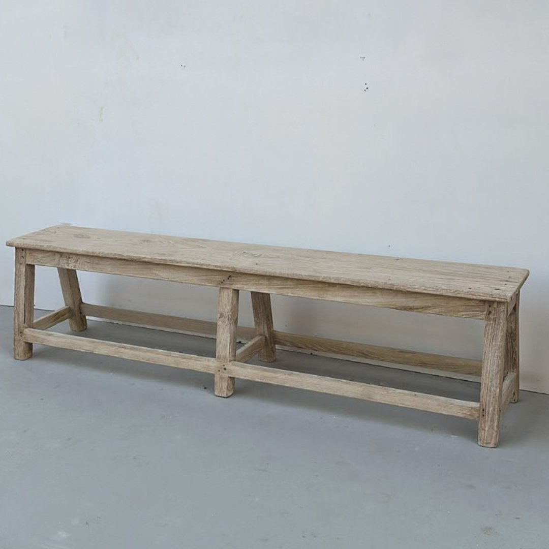 Vintage Bleach Bench - BHM Home