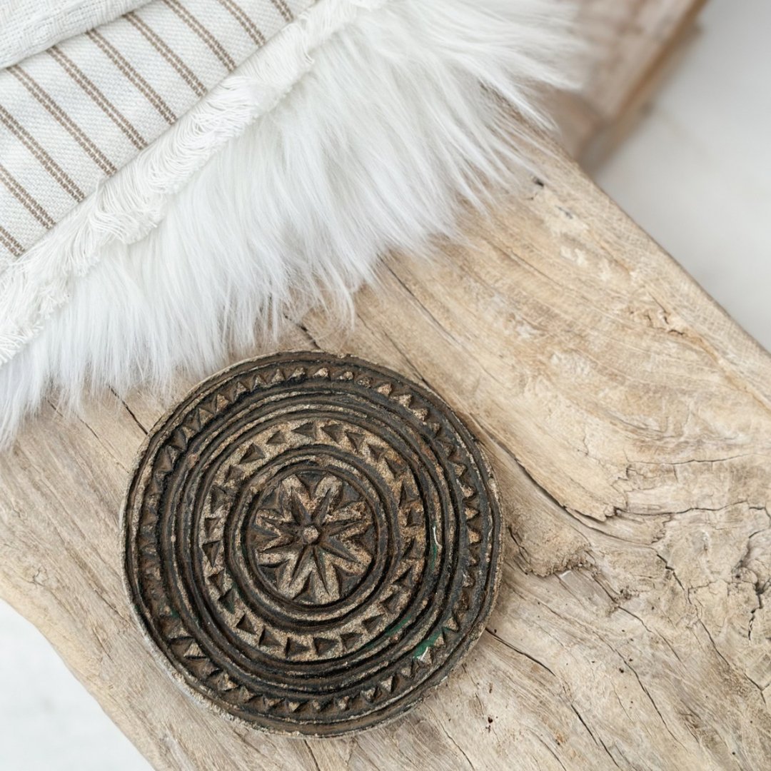 Vintage Carved Stone Plate - BHM HomeBowls and Trays