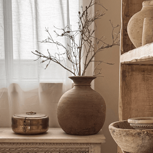 Vintage Wooden Pot | Natural - BHM Home