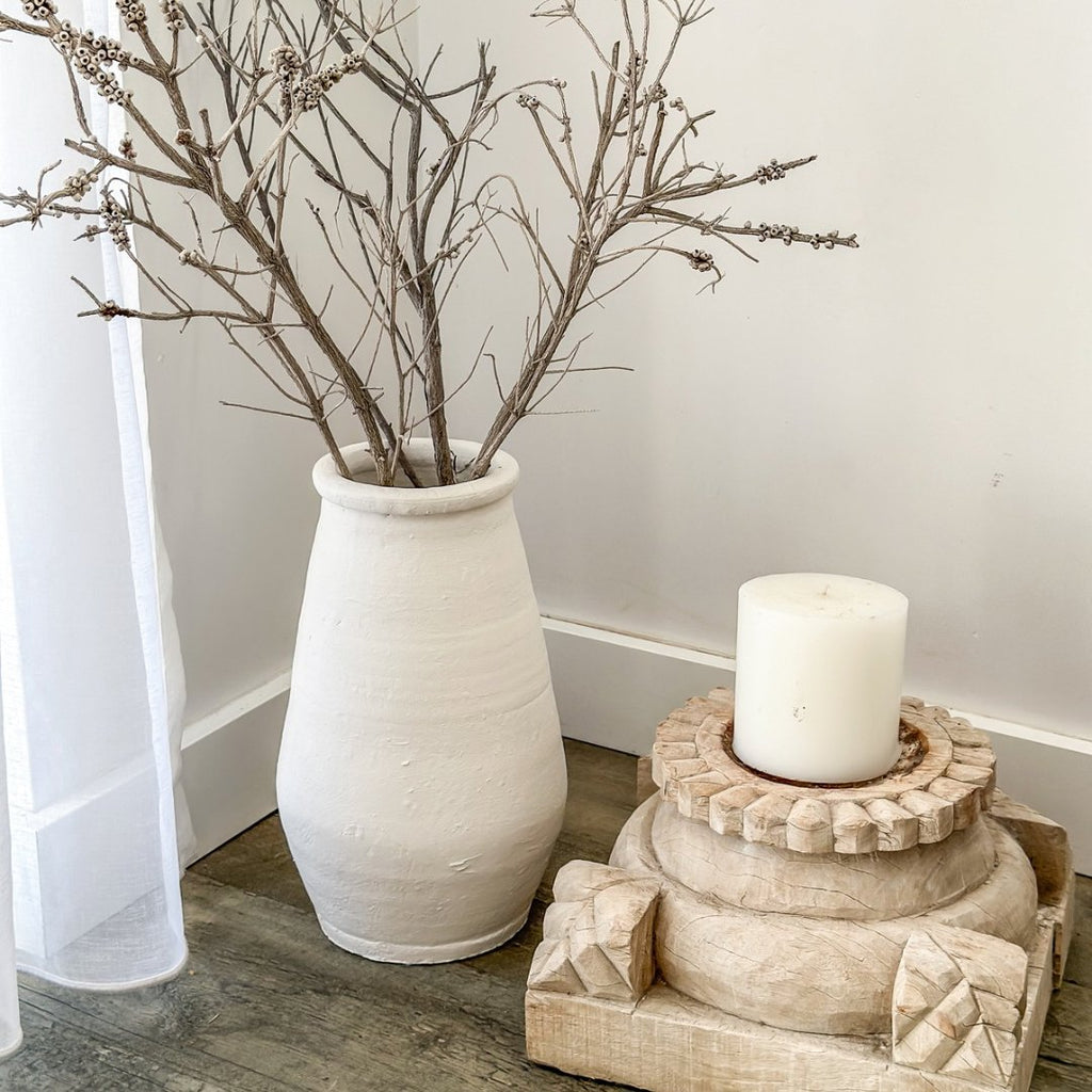 White Clay Vase - BHM HomeCandle