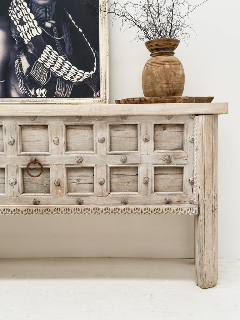 Wooden Chest Console Bleach - BHM Home