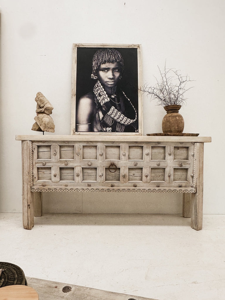 Wooden Chest Console Bleach - BHM Home