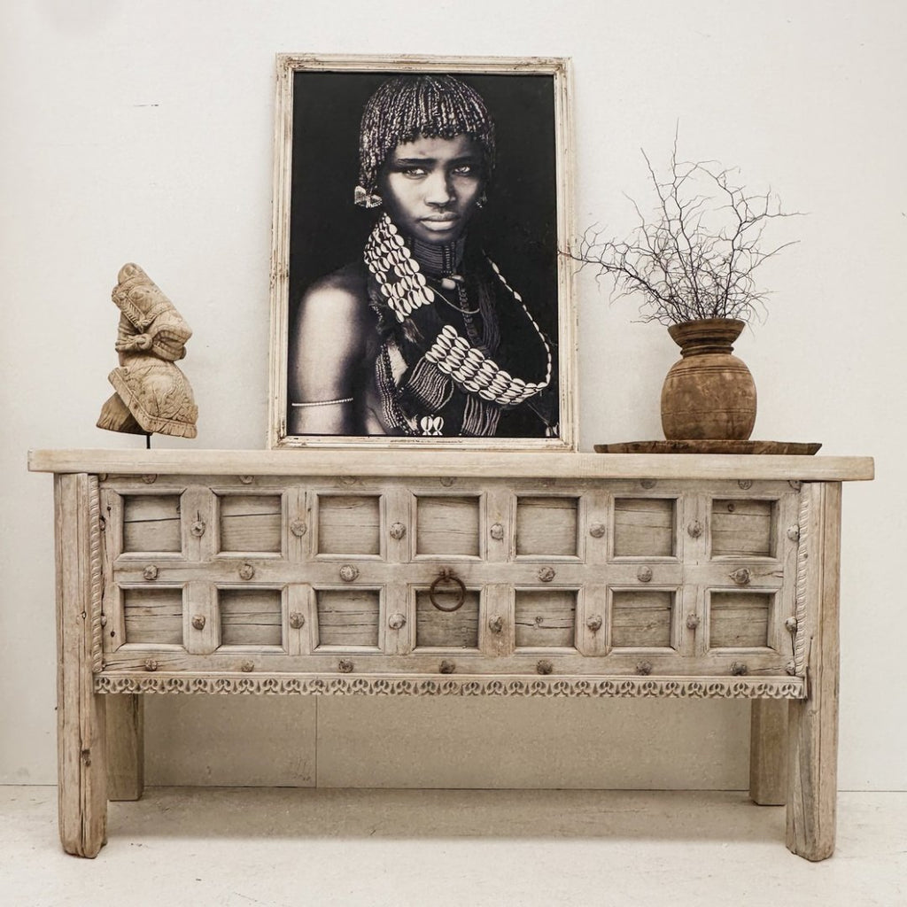 Wooden Chest Console Bleach - BHM Home