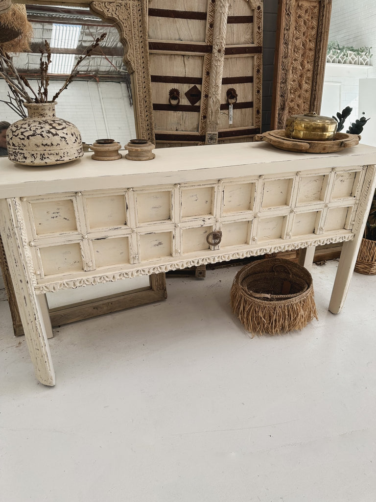 Wooden Chest Console | Whitewash - BHM Home